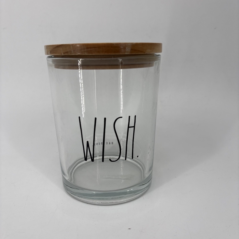 Rae‎ Dunn Wish Jar Glass Wood Lid